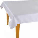 Jacquard Weave Solid Rectangle French Tablecloth - White