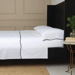 Pom Pom at Home Skylar Cotton Percale Sheet Set - White/Navy