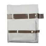 Ann Gish Cotton Sheet Set With Silk Bands - White/Metal