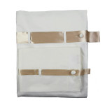 Ann Gish Cotton Sheet Set With Silk Bands - White/Pumice