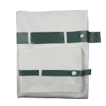 Ann Gish Cotton Sheet Set With Silk Bands - White/Steel