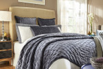 Orchids Lux Home Luna Oversize Quilt - Navy 