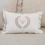 Crown Linen "Bumble Bee" Velvet Décor Pillow - Cream Velvet