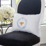 Crown Linen Design Italian Bee Velvet Decor Pillow 