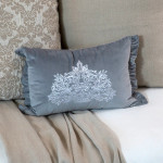 Crown Linen Design Bountiful Basket Velvet Decor Pillow 