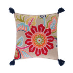 Levtex Home Jules Crewel Flower Tassel Pillow