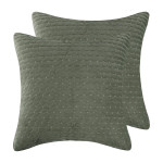 Levtex Home Velvet Stitch Euro Shams (Set of 2) - Green