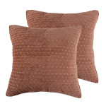 Levtex Home Velvet Stitch Euro Shams (Set of 2) - Rust