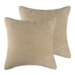 Levtex Home Velvet Stitch Euro Shams (Set of 2) - Taupe