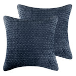 Levtex Home Velvet Stitch Euro Shams (Set of 2) - Navy