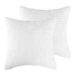 Levtex Home Velvet Stitch Euro Shams (Set of 2) - Off White