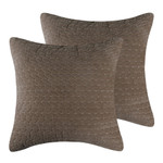 Levtex Home Velvet Stitch Euro Shams (Set of 2) - Cocoa