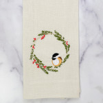 Arte Italica Chickadee Wreath Linen Towels (Set of 2)