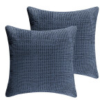 Levtex Home Cloud Waffle Quilted Euro Sham Set of 2 - Navy