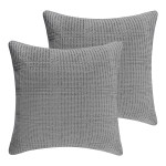 Levtex Home Cloud Waffle Quilted Euro Sham Set of 2 - Grey