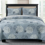 C&F Home Seaside Denim Jacquard Coverlet Set 