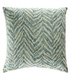 Lili Alessandra Volcano Blue Green Woven Cotton Square Pillow (Made-To-Order)