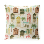 Lili Alessandra Bungalow Beach Bermuda Printed Cotton Euro Pillow (Made-To-Order)