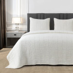 Ann Gish Pickstitch Coverlet Set - Bone