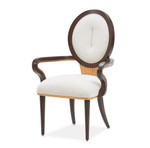Michael Amini Camellia Field Rectangular Arm Chair (set of 2) - Warm Pecan