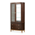 Michael Amini Camellia Field Display Cabinet 2pc - Warm Pecan