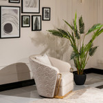 Michael Amini Carmela Chair - Almond / Gold