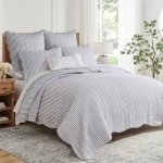 Levtex Home Martha Stripe Quilt Set - Light Grey