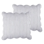 Levtex Home Martha Stripe Euro Sham Set of 2 - Light Grey
