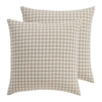 Levtex Home Camden Gingham Stitch Euro Sham Set of 2 - Taupe