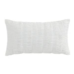 Levtex Home Waffle Plaid White Pleated Pillow