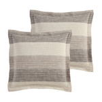 Levtex Home Sand Stripes Euro Shams (Set of 2) - Chocolate