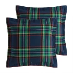 Levtex Home Spencer Plaid Flannel Euro Shams (set of 2) - Navy