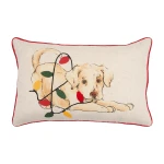 carol & frank Naughty Puppy Lumbar Pillow