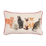 carol & frank Naughty All Cat Lumbar Pillow