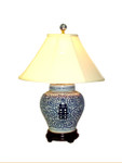 Blue/White Double Happiness Tea Jar Lamp