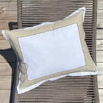 TL at Home Stella Pillow Sham - Natural Linen Trim/White Sateen