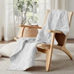 Levtex Home French Flax Washed Linen Quilted Throw - White
