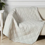 Levtex Home French Flax Washed Linen Quilted Throw - Natural
