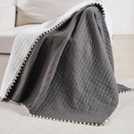 Levtex Home Pom Pom Quilted Throw - Slate
