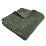 Levtex Home Velvet Stiched Quilted Throw - Green