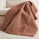 Levtex Home Velvet Stiched Quilted Throw - Rust
