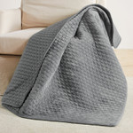 Levtex Home Velvet Stiched Quilted Throw - Grey