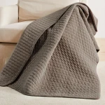 Levtex Home Velvet Stiched Quilted Throw - Cocoa