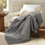 Levtex Home Cloud Waffle Quilted Throw - Grey