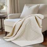 Levtex Home Cloud Waffle Quilted Throw - Undyed Ivory
