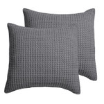 Levtex Home Mills Waffle Euro Sham Set of 2 - Charcoal