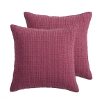 Levtex Home Mills Waffle Euro Sham Set of 2 - Cabernet