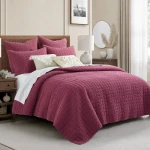 Levtex Home MIlls Waffle Quilt Set - Cabernet