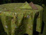 Le Cluny Provencal Coated Cotton Tablecloths - Versailles Green