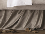 Lili Alessandra Chloe Silver Velvet Gathered Bedskirt